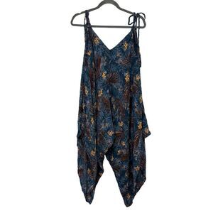 Free people el Porto printed harem jumpsuit size small